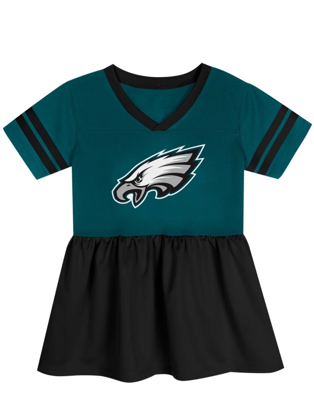 Girls Midnight Green & Black Philadelphia Eagles Stadium Lights Jersey Dress NWT